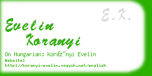 evelin koranyi business card